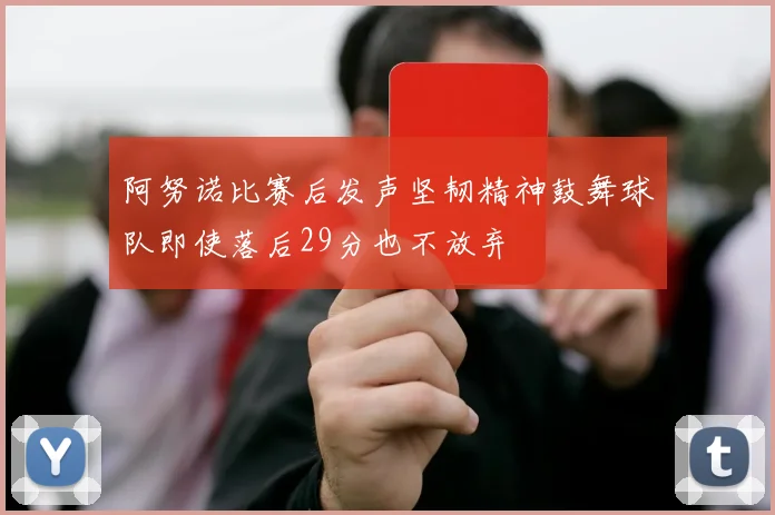 阿努诺比赛后发声坚韧精神鼓舞球队即使落后29分也不放弃
